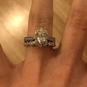 Size 6 Engagement Ring and Wedding Band
